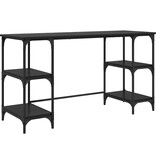 VidaXL Bureau met plank Zwart Eiken 140 x 50 x 75 cm Bewerkt hout
