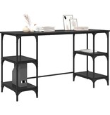 VidaXL Bureau met plank Zwart Eiken 140 x 50 x 75 cm Bewerkt hout