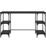 VidaXL Bureau met plank Zwart Eiken 140 x 50 x 75 cm Bewerkt hout