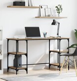 VidaXL Bureau met plank Artisan Eiken 140 x 50 x 75 cm Bewerkt hout