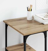 VidaXL Bureau met plank Artisan Eiken 140 x 50 x 75 cm Bewerkt hout