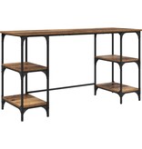 VidaXL Bureau met plank Oud Hout 140 x 50 x 75 cm Bewerkt hout