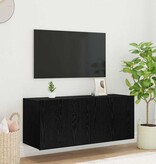 VidaXL TV Wandkast Zwart Eiken 100 x 35 x 41 cm Bewerkt hout