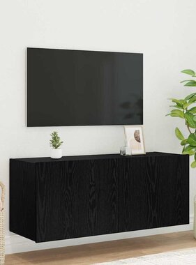 VidaXL TV Wandkast Zwart Eiken 100 x 35 x 41 cm Bewerkt hout
