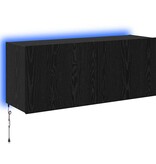 VidaXL TV Wandkast Zwart Eiken 100 x 35 x 41 cm Bewerkt hout