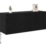 VidaXL TV Wandkast Zwart Eiken 100 x 35 x 41 cm Bewerkt hout