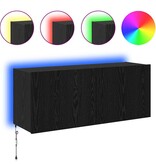 VidaXL TV Wandkast Zwart Eiken 100 x 35 x 41 cm Bewerkt hout