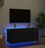 VidaXL TV Wandkast Zwart Eiken 100 x 35 x 41 cm Bewerkt hout