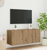 VidaXL TV Wandkast Artisan Eiken 100 x 35 x 41 cm Bewerkt hout