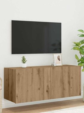 VidaXL TV Wandkast Artisan Eiken 100 x 35 x 41 cm Bewerkt hout
