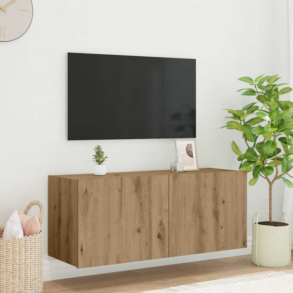 VidaXL TV Wandkast Artisan Eiken 100 x 35 x 41 cm Bewerkt hout