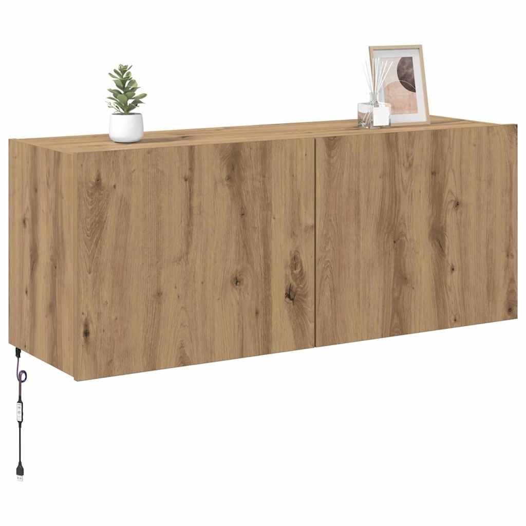 VidaXL TV Wandkast Artisan Eiken 100 x 35 x 41 cm Bewerkt hout