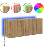 VidaXL TV Wandkast Artisan Eiken 100 x 35 x 41 cm Bewerkt hout