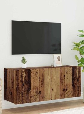 VidaXL TV Wandkast Oud Hout 100 x 35 x 41 cm Bewerkt hout