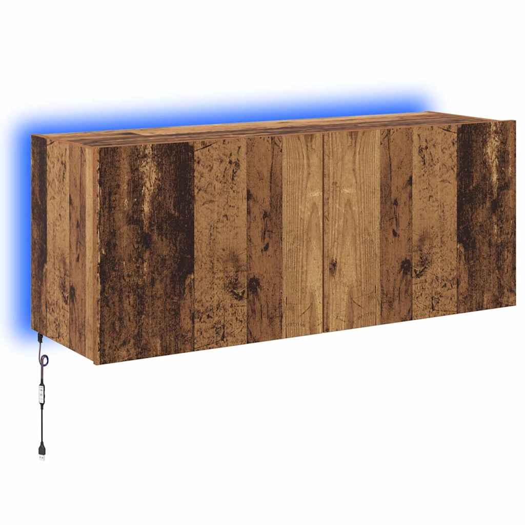 VidaXL TV Wandkast Oud Hout 100 x 35 x 41 cm Bewerkt hout