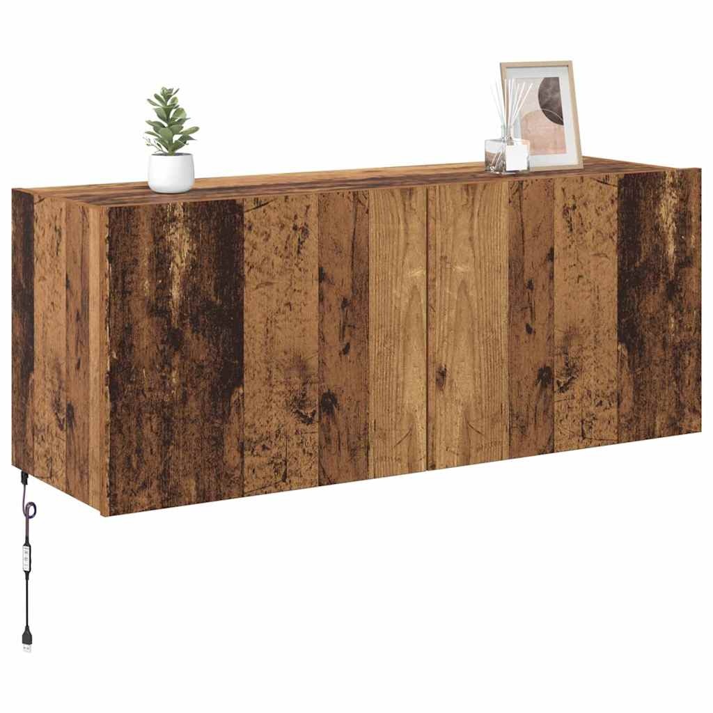 VidaXL TV Wandkast Oud Hout 100 x 35 x 41 cm Bewerkt hout