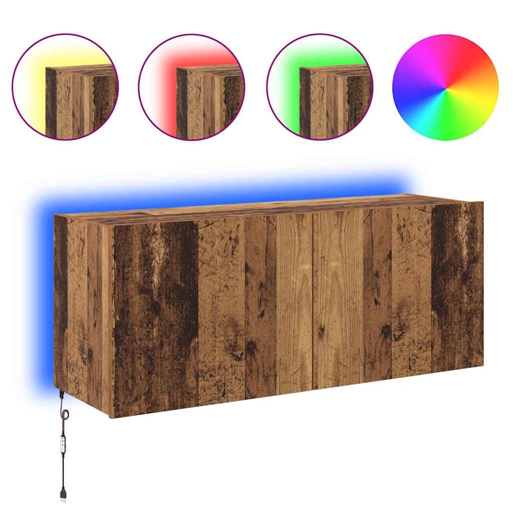 VidaXL TV Wandkast Oud Hout 100 x 35 x 41 cm Bewerkt hout