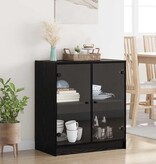 VidaXL Bijzetkast Zwart Eiken 68 x 37 x 75,5 cm Bewerkt hout