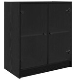 VidaXL Bijzetkast Zwart Eiken 68 x 37 x 75,5 cm Bewerkt hout