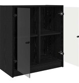 VidaXL Bijzetkast Zwart Eiken 68 x 37 x 75,5 cm Bewerkt hout