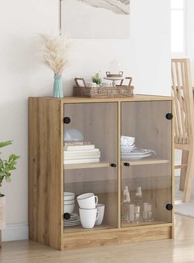 VidaXL Bijzetkast Artisan Eiken 68 x 37 x 75,5 cm Bewerkt hout