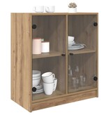 VidaXL Bijzetkast Artisan Eiken 68 x 37 x 75,5 cm Bewerkt hout
