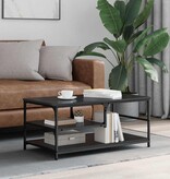 VidaXL Salontafel Zwart Eiken 90 x 49 x 40 cm Bewerkt hout