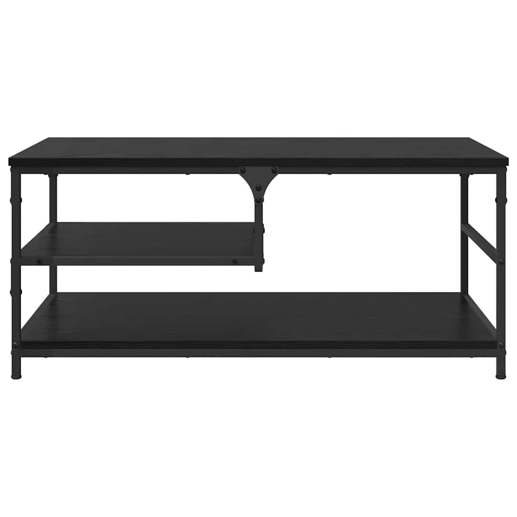 VidaXL Salontafel Zwart Eiken 90 x 49 x 40 cm Bewerkt hout