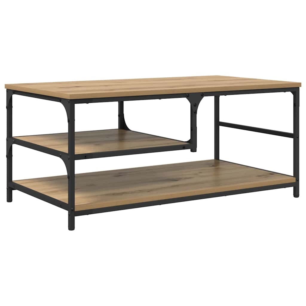 VidaXL Salontafel Artisan Eiken 90 x 49 x 40 cm Bewerkt hout