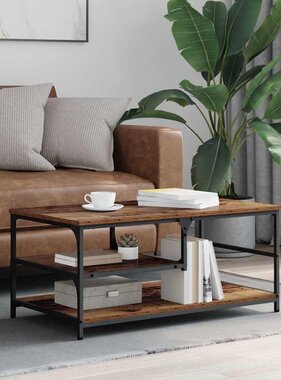 VidaXL Salontafel Oud Hout 90 x 49 x 40 cm Bewerkt hout