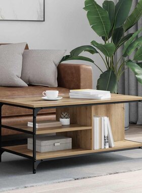 VidaXL Salontafel Artisan Eiken 100 x 50 x 45 cm Bewerkt hout