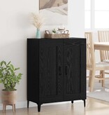 VidaXL Dressoir Zwart Eiken 69,5 x 34 x 90 cm Bewerkt hout