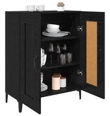 VidaXL Dressoir Zwart Eiken 69,5 x 34 x 90 cm Bewerkt hout