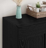 VidaXL Dressoir Zwart Eiken 69,5 x 34 x 90 cm Bewerkt hout