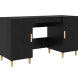 VidaXL Bureau met plank Zwart Eiken 140 x 50 x 75 cm Bewerkt hout