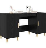 VidaXL Bureau met plank Zwart Eiken 140 x 50 x 75 cm Bewerkt hout