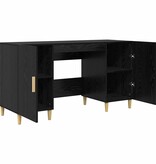 VidaXL Bureau met plank Zwart Eiken 140 x 50 x 75 cm Bewerkt hout