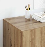 VidaXL Bureau met plank Artisan Eiken 140 x 50 x 75 cm Bewerkt hout