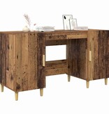 VidaXL Bureau met plank Oud Hout 140 x 50 x 75 cm Bewerkt hout