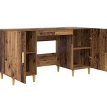 VidaXL Bureau met plank Oud Hout 140 x 50 x 75 cm Bewerkt hout