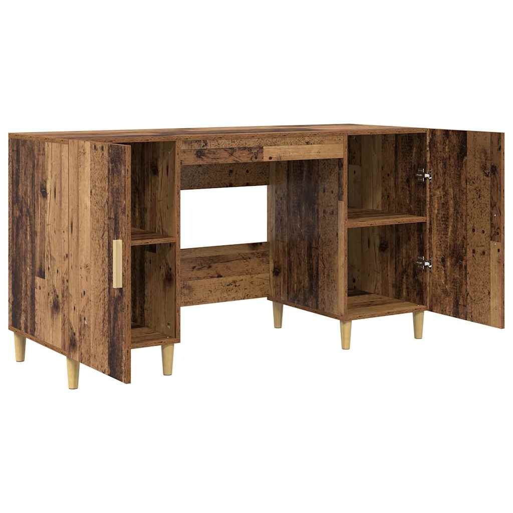 VidaXL Bureau met plank Oud Hout 140 x 50 x 75 cm Bewerkt hout