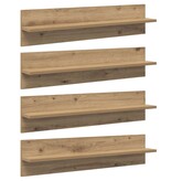 VidaXL Wandplanken 4 pcs Artisan Eiken 80 x 11,5 x 18 cm Bewerkt hout