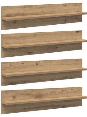 VidaXL Wandplanken 4 pcs Artisan Eiken 80 x 11,5 x 18 cm Bewerkt hout