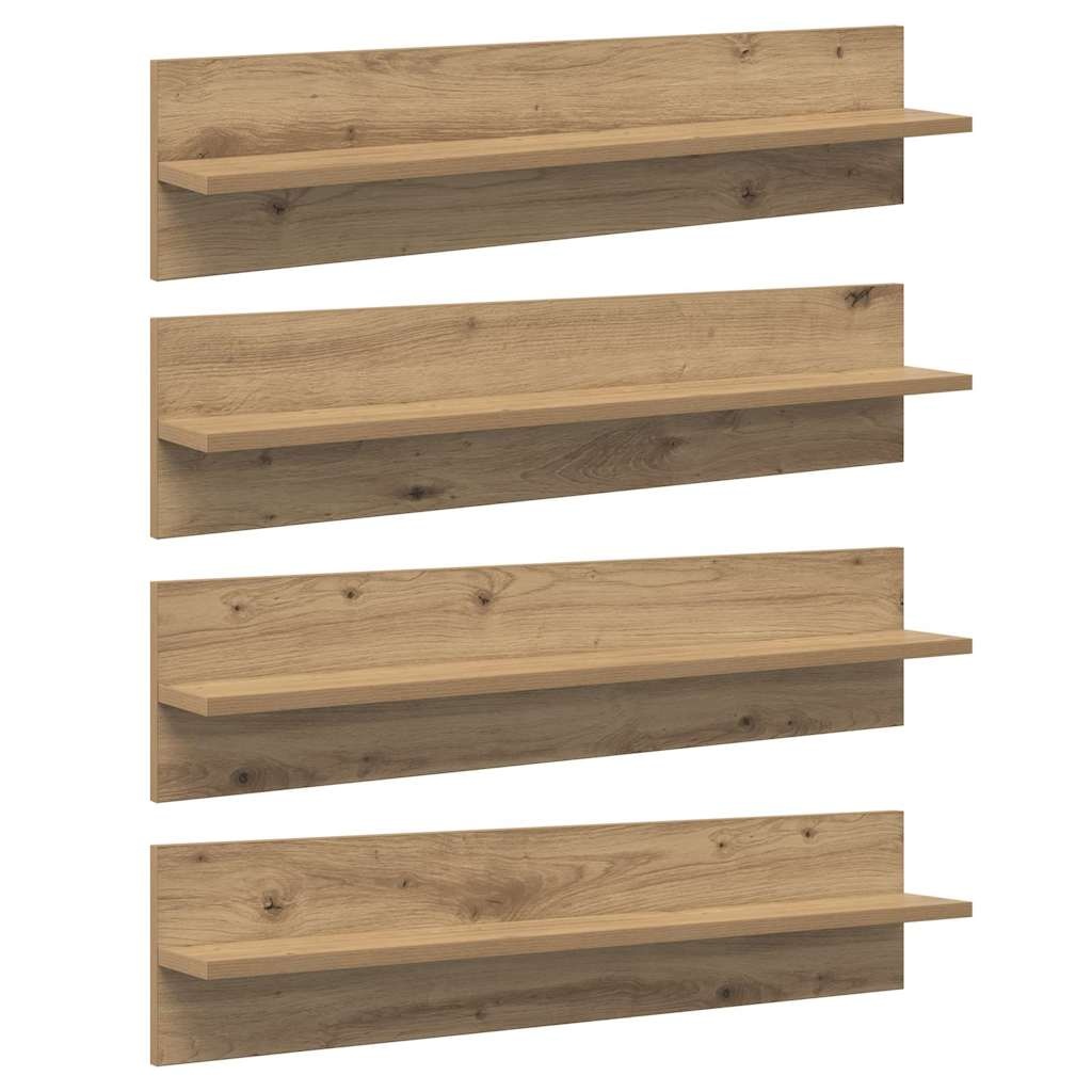 VidaXL Wandplanken 4 pcs Artisan Eiken 80 x 11,5 x 18 cm Bewerkt hout