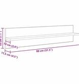 VidaXL Wandplanken 4 pcs Artisan Eiken 80 x 11,5 x 18 cm Bewerkt hout