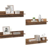 VidaXL Wandplanken 4 pcs Oud Hout 80 x 11,5 x 18 cm Bewerkt hout
