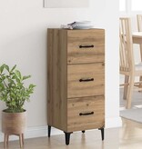 VidaXL Dressoir met lade Artisan Eiken 34,5 x 34 x 90 cm Bewerkt hout