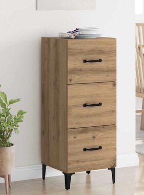 VidaXL Dressoir met lade Artisan Eiken 34,5 x 34 x 90 cm Bewerkt hout