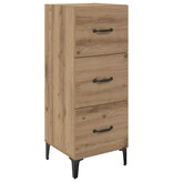 VidaXL Dressoir met lade Artisan Eiken 34,5 x 34 x 90 cm Bewerkt hout