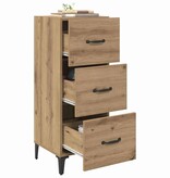 VidaXL Dressoir met lade Artisan Eiken 34,5 x 34 x 90 cm Bewerkt hout